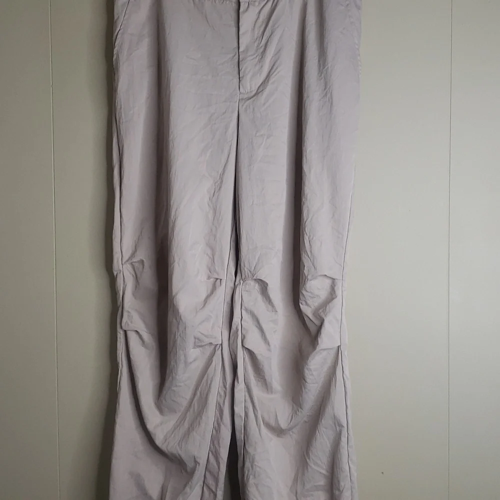 Women's Straight Relaxed High Rise Ankle Parachute Pants Tan 14 A New Day - Picture 6 of 9